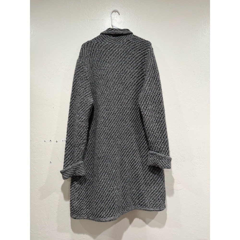 Eileen Fisher Organic Wool Alpaca Shawl Cardigan Gray XL Longline Sweater - Picture 3 of 10
